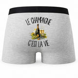 Boxer Homme Le champagne c'est la vie – Impression au dos