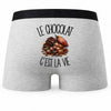 Boxer Homme Le chocolat c'est la vie – Impression au dos