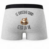 Boxer Homme Le chocolat chaud c'est la vie – Impression au dos