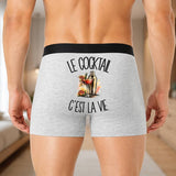 Boxer Homme Le cocktail c'est la vie – Impression au dos