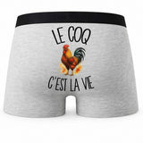 Boxer Homme Le coq c'est la vie – Impression au dos