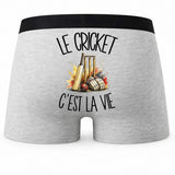 Boxer Homme Le cricket c'est la vie – Impression au dos