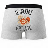 Boxer Homme Le crochet c'est la vie – Impression au dos