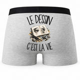 Boxer Homme Le dessin c'est la vie – Impression au dos