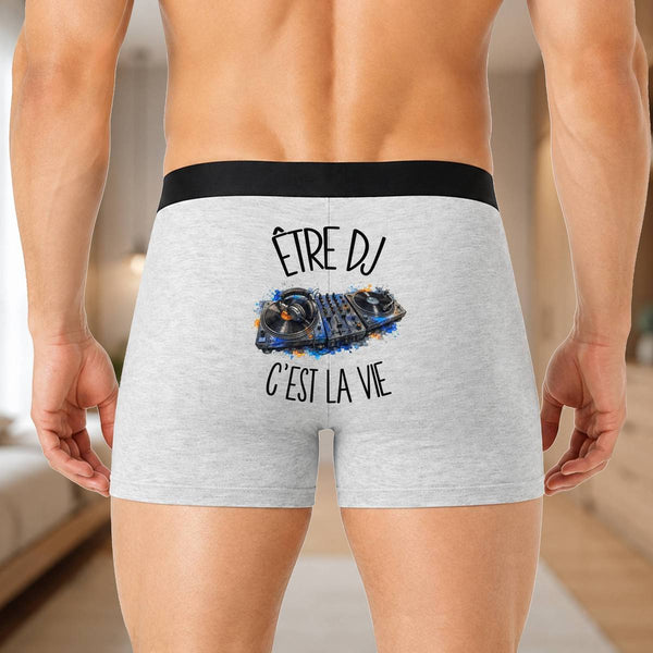 Boxer Homme Être DJ c'est la vie – Impression au dos