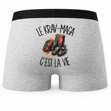 Boxer Homme Le krav-maga c'est la vie – Impression au dos