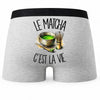 Boxer Homme Le matcha c'est la vie – Impression au dos