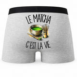 Boxer Homme Le matcha c'est la vie – Impression au dos