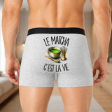Boxer Homme Le matcha c'est la vie – Impression au dos