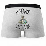 Boxer Homme Le ménage c'est la vie – Impression au dos