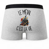 Boxer Homme Le métal c'est la vie – Impression au dos