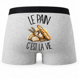 Boxer Homme Le pain c'est la vie – Impression au dos