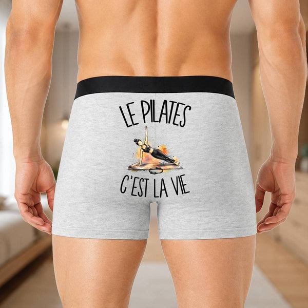 Boxer Homme Le pilates c'est la vie – Impression au dos