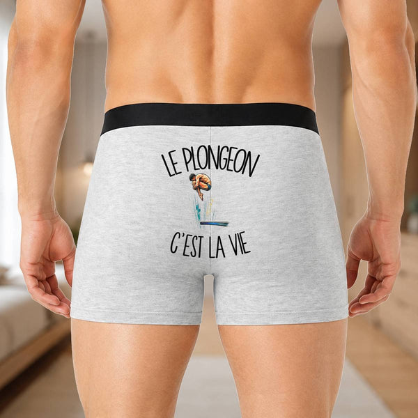 Boxer Homme Le plongeon c'est la vie – Impression au dos