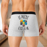 Boxer Homme Le puzzle c'est la vie – Impression au dos