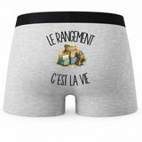 Boxer Homme Le rangement c'est la vie – Impression au dos