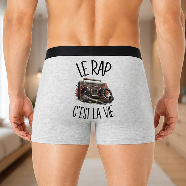 Boxer Homme Le rap c'est la vie – Impression au dos
