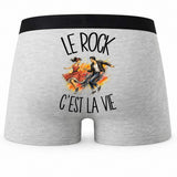 Boxer Homme Le rock c'est la vie – Impression au dos