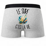 Boxer Homme Le surf c'est la vie – Impression au dos