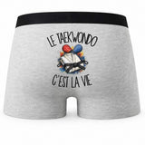 Boxer Homme Le taekwondo c'est la vie – Impression au dos