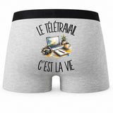 Boxer Homme Le télétravail c'est la vie – Impression au dos