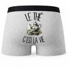 Boxer Homme Le thé c'est la vie – Impression au dos