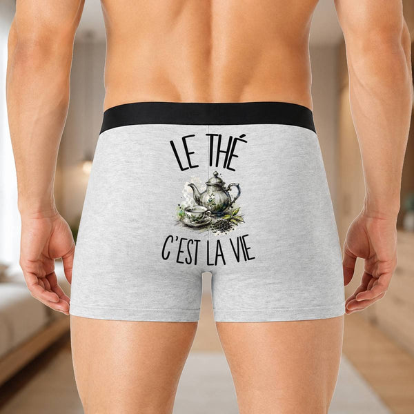 Boxer Homme Le thé c'est la vie – Impression au dos