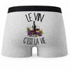 Boxer Homme Le vin c'est la vie – Impression au dos
