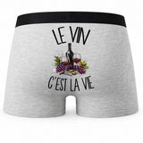 Boxer Homme Le vin c'est la vie – Impression au dos