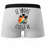 Boxer Homme Le vinyle c'est la vie – Impression au dos