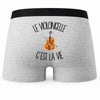 Boxer Homme Le violoncelle c'est la vie – Impression au dos
