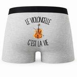 Boxer Homme Le violoncelle c'est la vie – Impression au dos