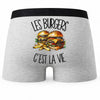 Boxer Homme Les burgers c'est la vie – Impression au dos