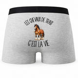 Boxer Homme Les chevaux de trait c'est la vie – Impression au dos
