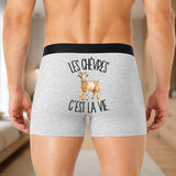 Boxer Homme Les chèvres c'est la vie – Impression au dos