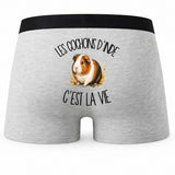 Boxer Homme Les cochons d'Inde c'est la vie – Impression au dos