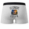 Boxer Homme Les concerts c'est la vie – Impression au dos