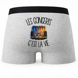Boxer Homme Les concerts c'est la vie – Impression au dos