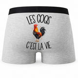Boxer Homme Les coqs c'est la vie – Impression au dos