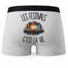 Boxer Homme Les festivals c'est la vie – Impression au dos