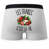 Boxer Homme Les fraises c'est la vie – Impression au dos