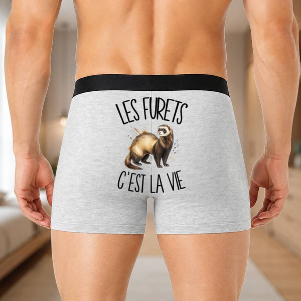 Boxer Homme Les furets c'est la vie – Impression au dos