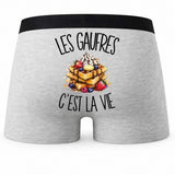 Boxer Homme Les gaufres c'est la vie – Impression au dos