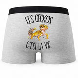 Boxer Homme Les geckos c'est la vie – Impression au dos
