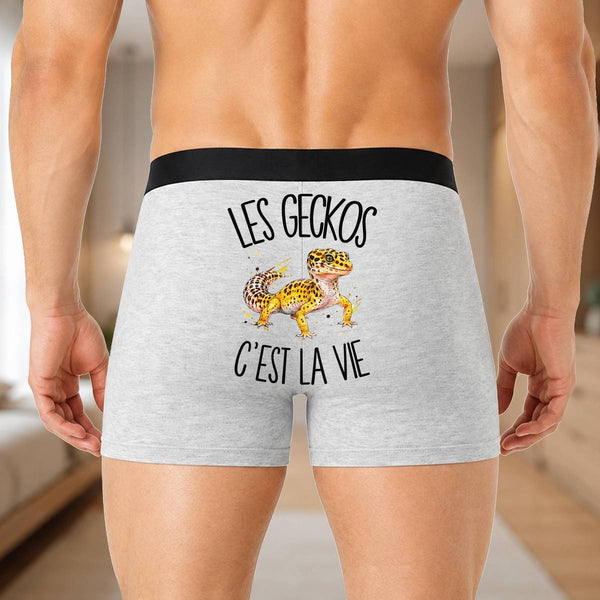 Boxer Homme Les geckos c'est la vie – Impression au dos