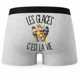Boxer Homme Les glaces c'est la vie – Impression au dos
