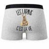 Boxer Homme Les lapins c'est la vie – Impression au dos