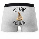 Boxer Homme Les lapins c'est la vie – Impression au dos