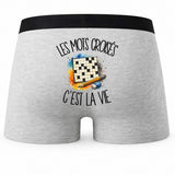Boxer Homme Les mots croisés c'est la vie – Impression au dos