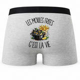 Boxer Homme Les moules frites c'est la vie – Impression au dos